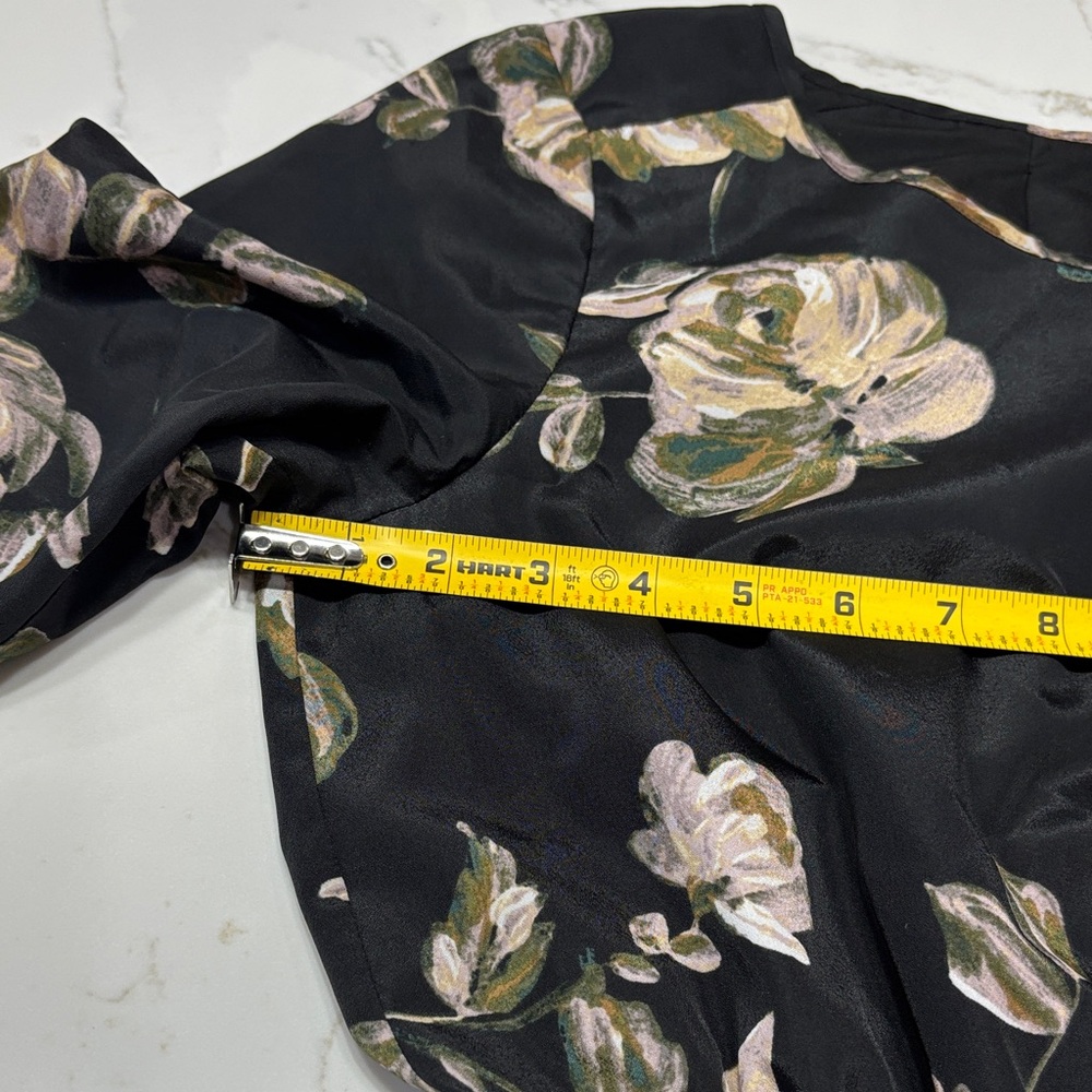 J. Crew Black Floral Long Sleeve Dress - Picture 4 of 8